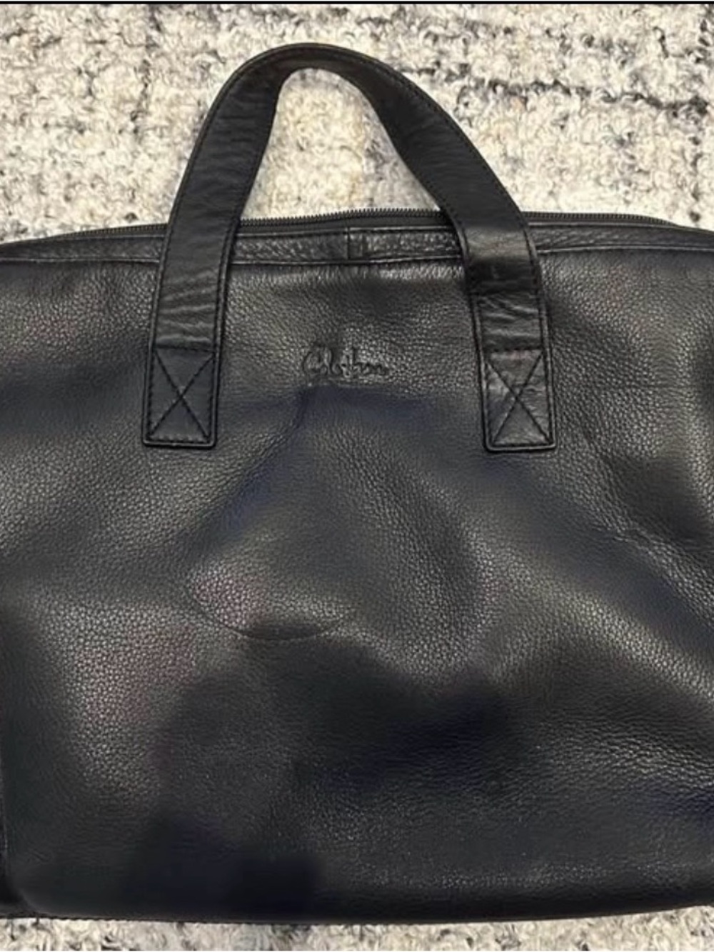 Cole Haan Black Leather Laptop Briefcase